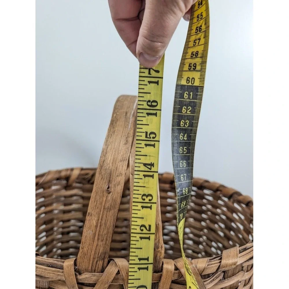 Antique Splint Oak Wood Basket 15.5